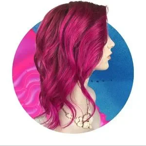 Accessories | Magenta Layered Human Hair Lace Front Wig  display picture 2